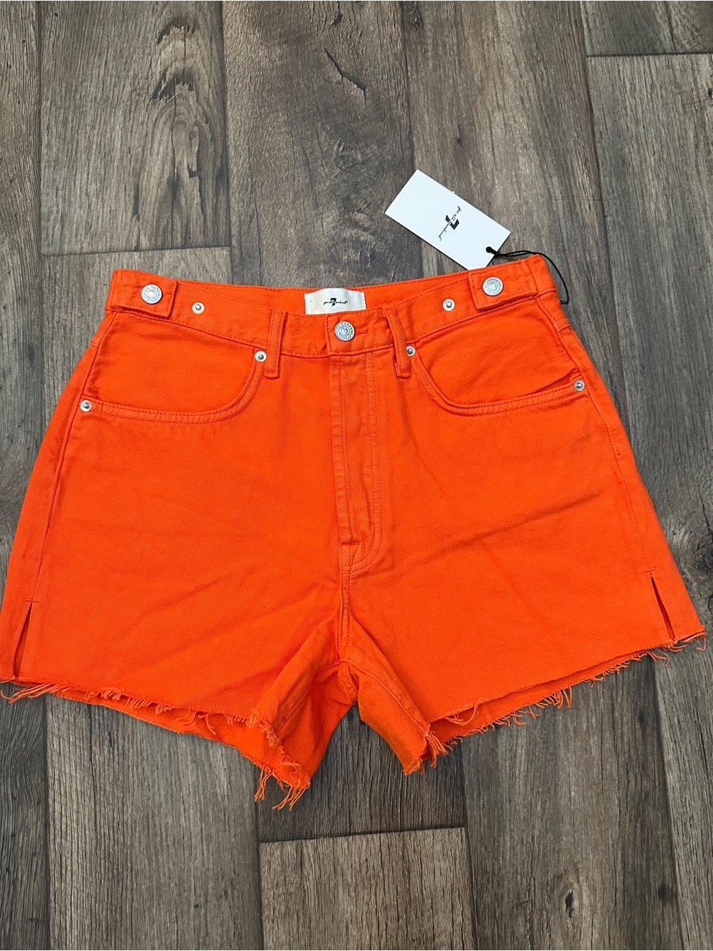 7 For All Mankind Cutoff 100% Cotton Summer Shorts Women’s Size 29 Orange